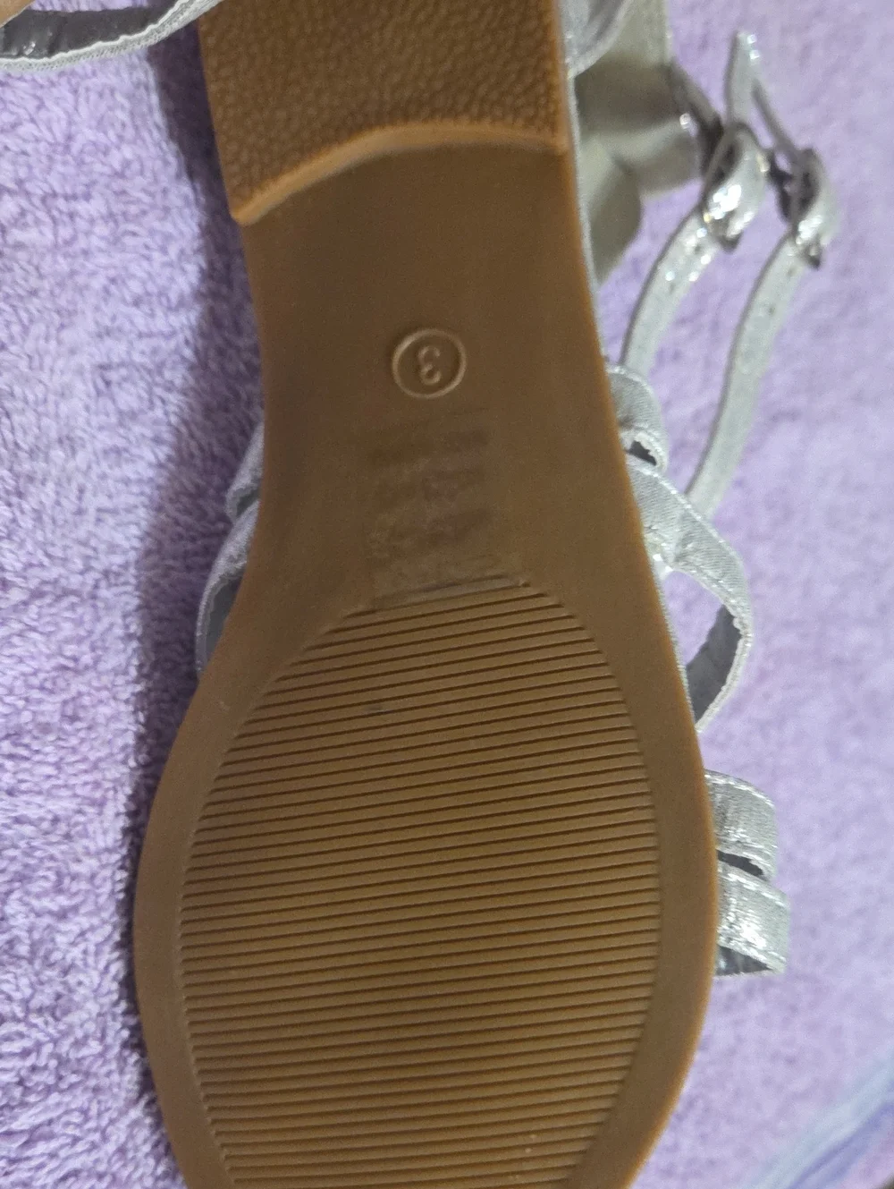 Girls Silver Strappy Sandals